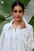 MulMul Cotton Long Boyfriend Shirt in Block Print