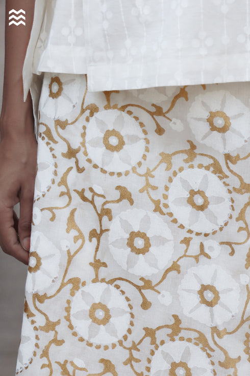 Lyocell Wrap Skirt in Floral Block Print