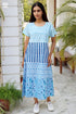 Cambric Cotton Long Taylor Dress in Mixed Prints