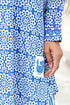 Mul Mul Cotton Long Boyfriend Shirt in Floral Print