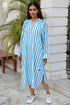 Mul Mul Cotton Long Pierot Dress in Block Print