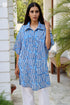 Mul Mul Cotton Beach Dress in Block Print