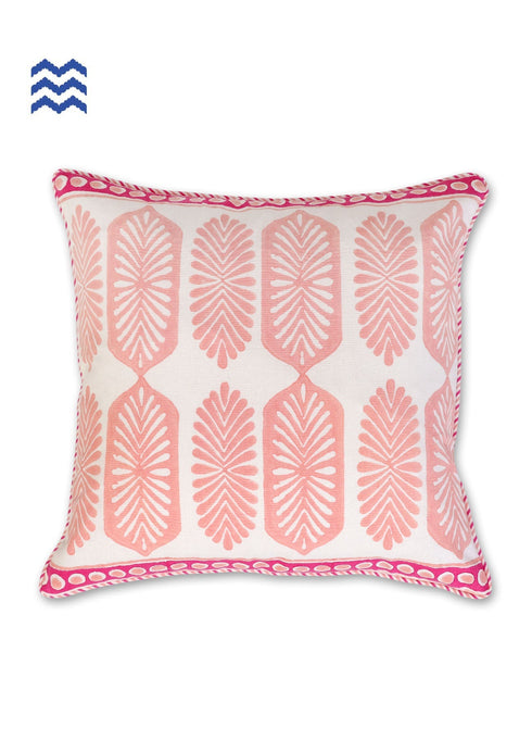 20’s Cotton Cushion Cover In Graphic Block Print