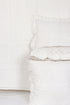 20s Cotton Bed Cover In Ivory White Block Print