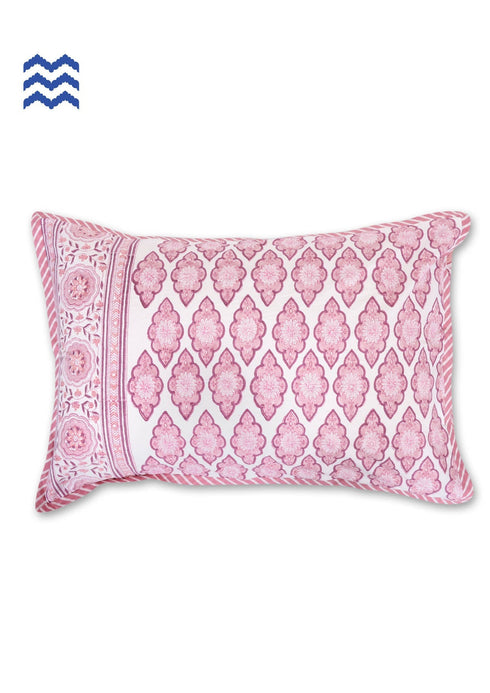 40s Cotton Pillow Cover In Graphic Block Print