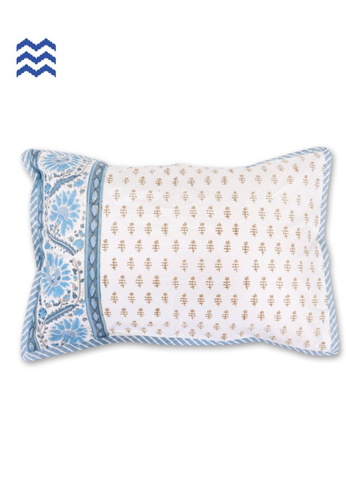 40s Cotton Pillow Cover In Assorted Block Print