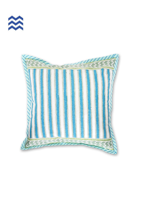 20s Cotton Cushion Cover in Floral Block Print