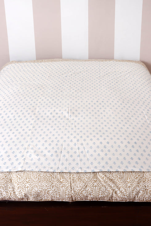 60s Cotton Duvet Cover In Block Print