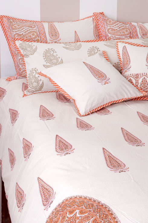 60s Cotton Duvet Cover In Block Print (Only Duvet Cover)