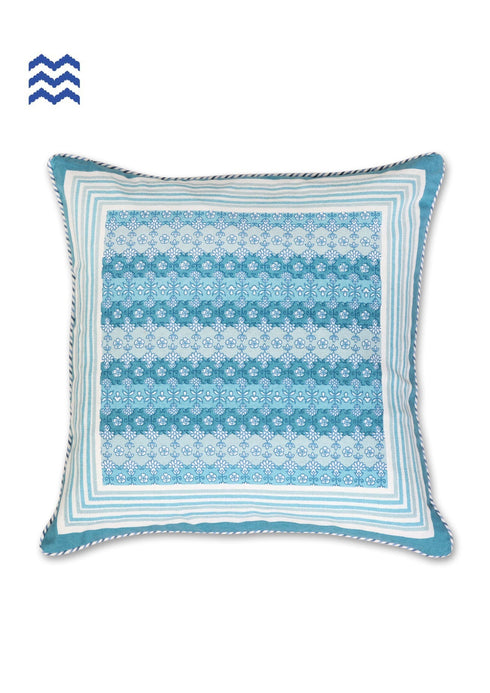 20s Cotton Cushion Cover In Teal Floral Print
