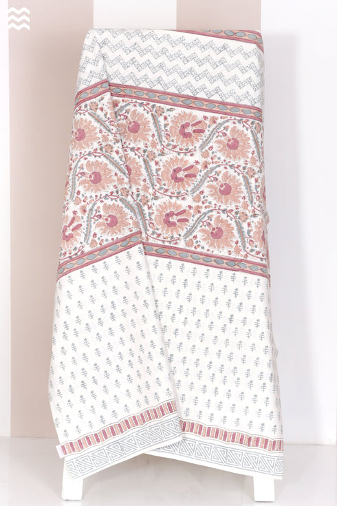 20s Cotton Bed Cover in Block Print