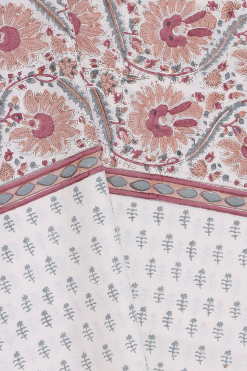 20s Cotton Bed Cover in Block Print