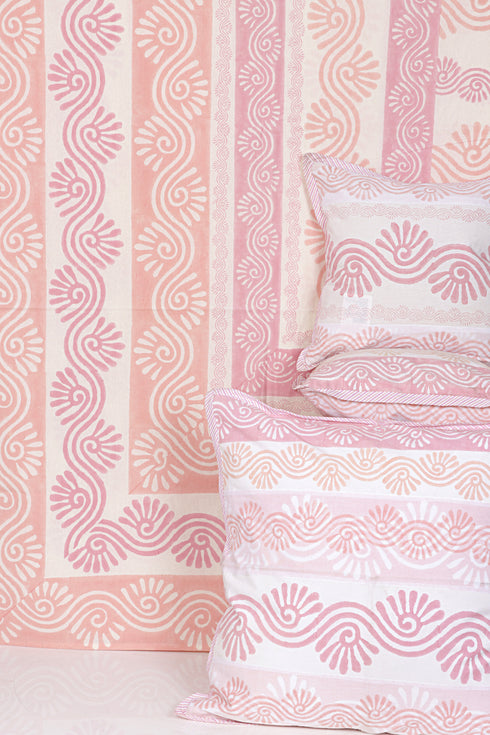 20s Cotton KING SIZE Bed Cover In Graphic Block Print