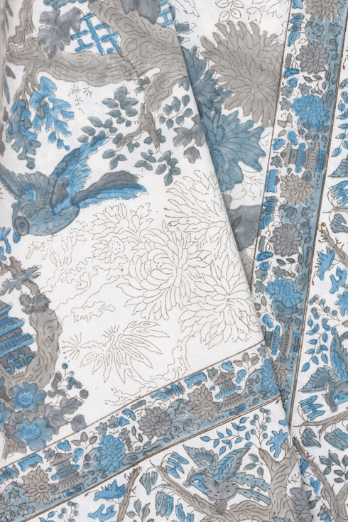 20s Cotton Bed Cover in Block Print