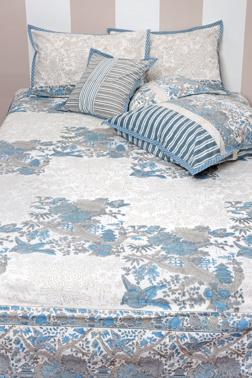 20s Cotton Bed Cover in Block Print