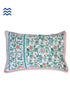 40s Cotton Pillow Cover in Floral Block Print