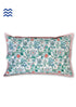40s Cotton Pillow Cover in Floral Block Print