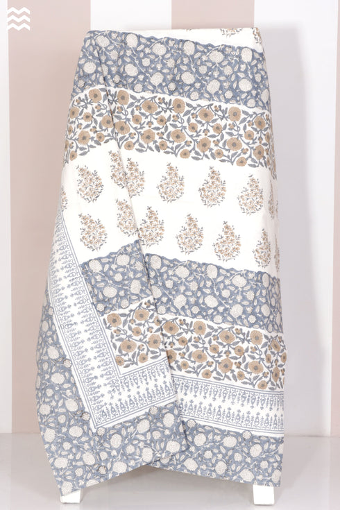 20s Cotton KING SIZE Bed Cover in Block Print