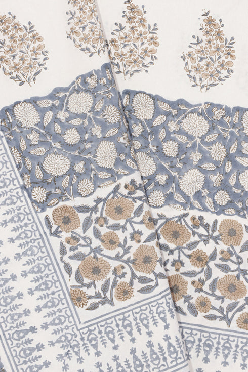 20s Cotton KING SIZE Bed Cover in Block Print