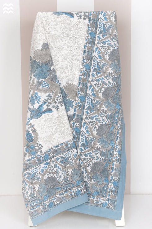 20s Cotton KING SIZE Bed Cover In Block Print