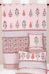 20s Cotton KING SIZE Bed Cover In Geometric Block Print