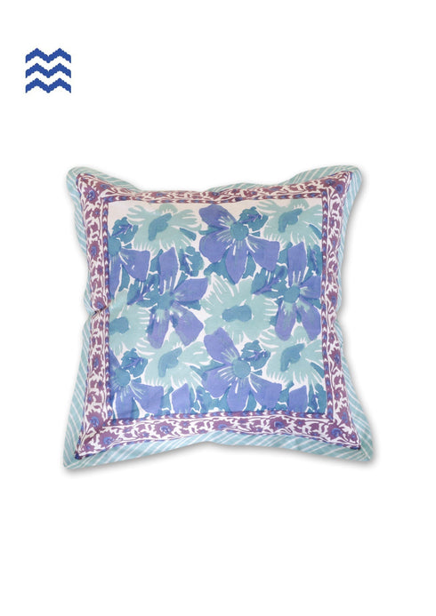 20s Cotton Cushion Cover In Floral BlockPrint