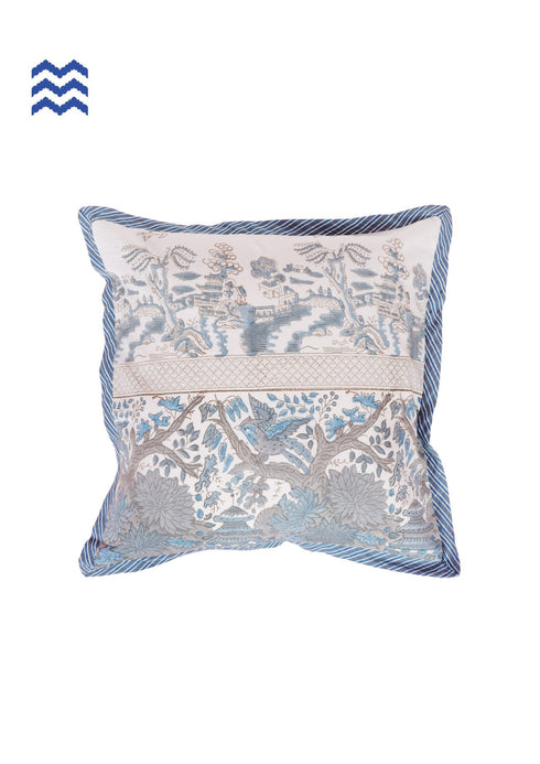 20s Cotton Large Cushion Cover In Block Print