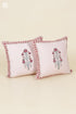 20s Cotton Cushion Cover in Floral Block Print