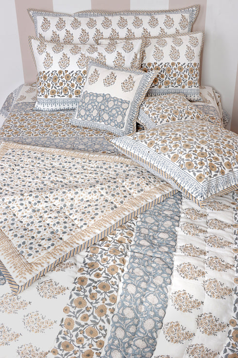 20s Cotton Cushion Cover in Block Print