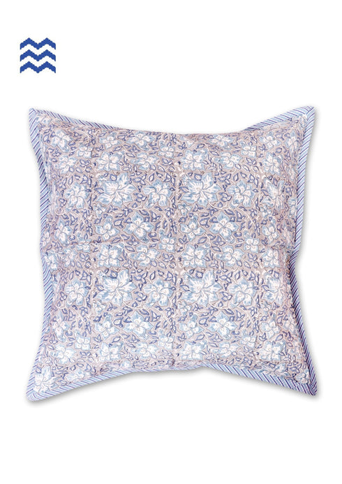 20s Cotton Large Cushion Cover In Block Print