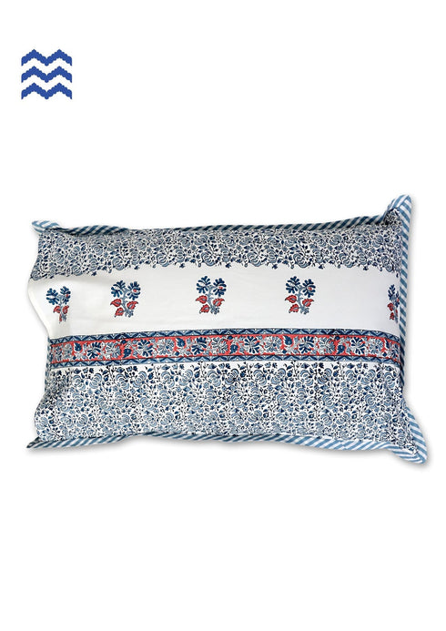 40s Cotton Pillow CoverIn FloralBlock Print