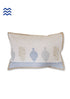 40s Cotton Pillow Cover in Floral Block Print