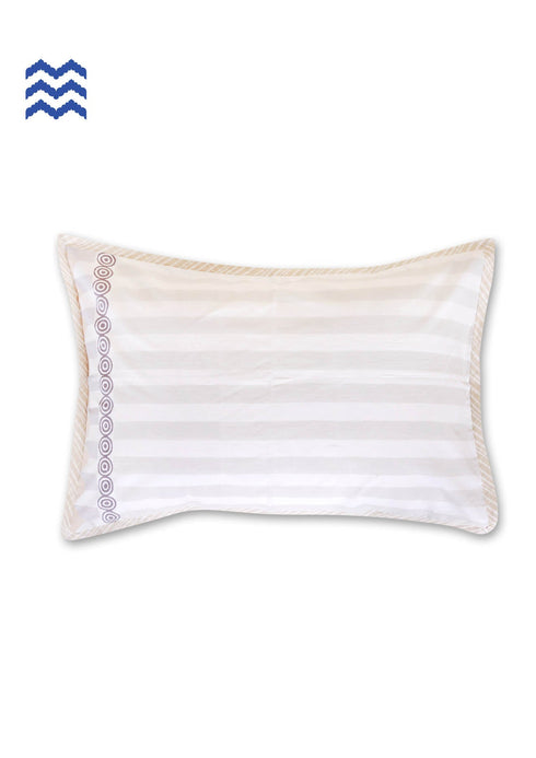 40s Cotton Pillow Cover in Block Print