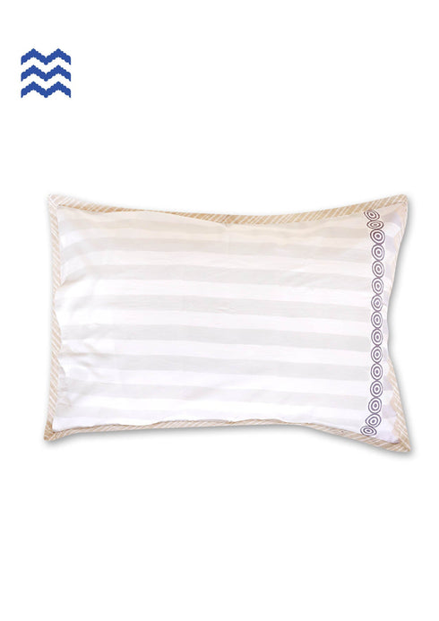 40s Cotton Pillow Cover in Block Print