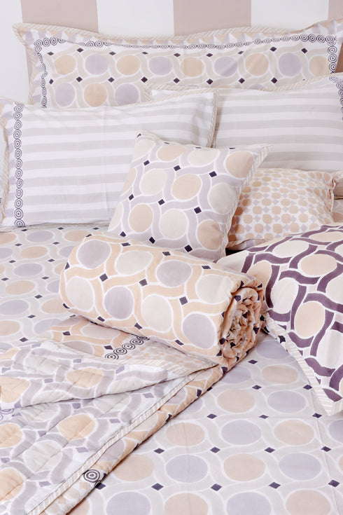 40s Cotton Pillow Cover in Block Print