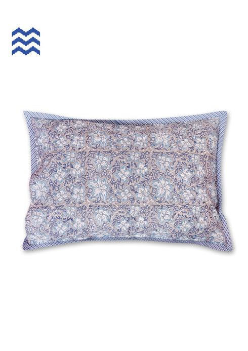 40s Cotton Pillow Cover in Block Print