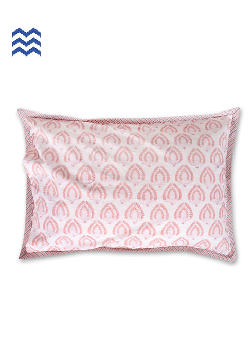 40s Cotton Pillow Cover in Block Print