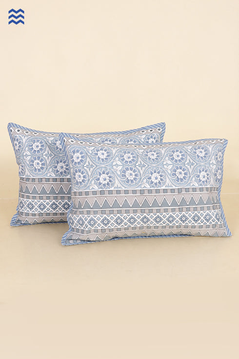 40s Cotton Pillow Cover in Floral Print