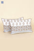 40s Cotton Pillow Cover in Block Print