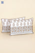 40s Cotton Pillow Cover in Block Print