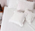 20s Cotton Cushion Cover With FrillsIn Ivory Block Print