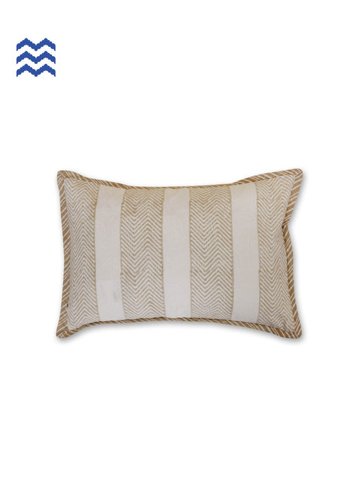 20s Cotton Cushion Cover in Floral Block Print