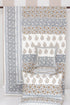 20s Cotton Bed Cover in Floral Block Print