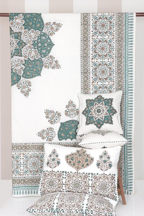 20s Cotton KING SIZE Bed Cover in Block Print