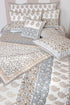 20s Cotton KING SIZE Bed Cover in Floral Block Print