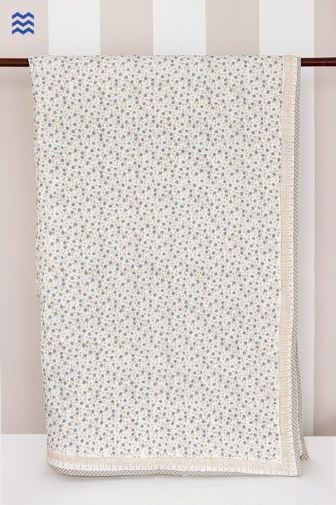 Mulmul Cotton Quilt in Floral Block Print