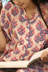 Cambric Cotton Short-Sleeve Pajama Set in Floral Print