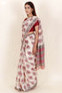 Kota Doria Saree In Floral Block Print
