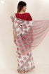 Kota Doria Saree In Floral Block Print