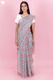 Kota Doria Saree In Floral Block Print